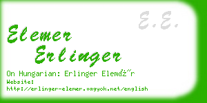 elemer erlinger business card